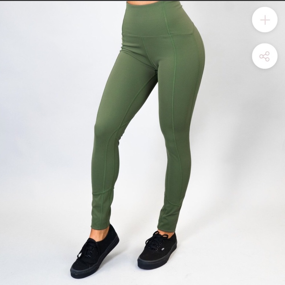 Buffbunny | Ferrari Leggings XS NWOT Olive Green